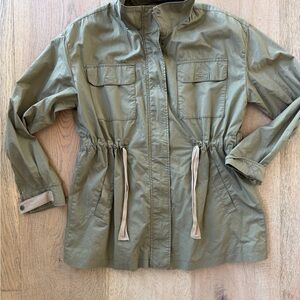 Universal Thread Olive Utility Jacket with Drawstring Waist